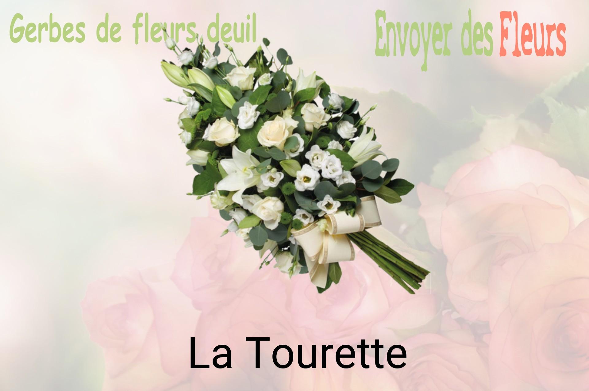 Gerbe de fleurs de deuil livrée à La Tourette